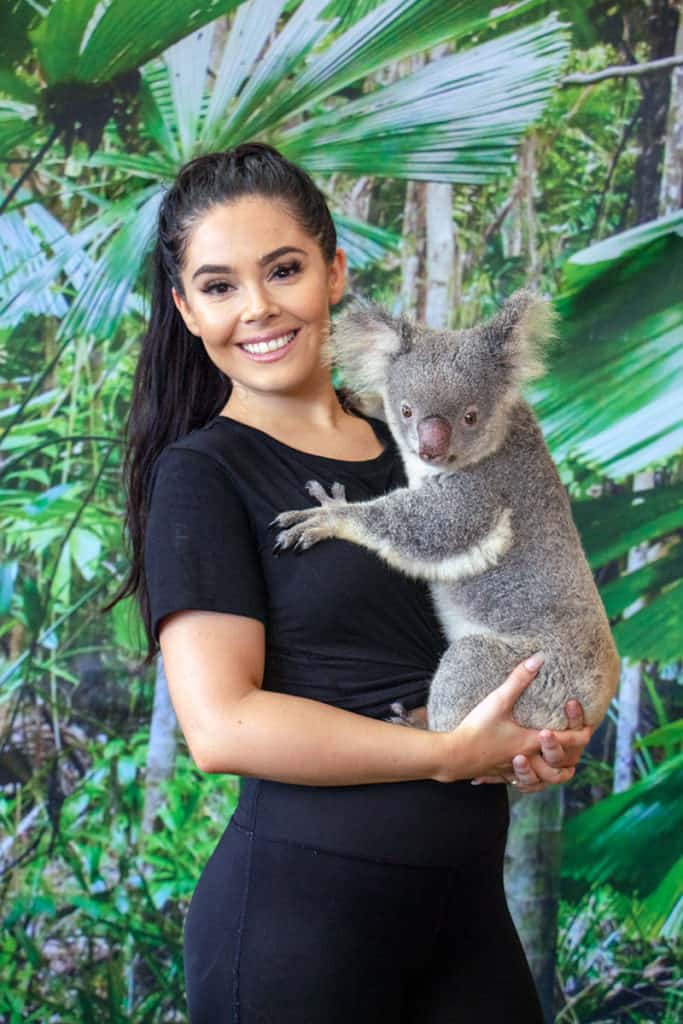 girl holding koala cairns zoom wildlife dome